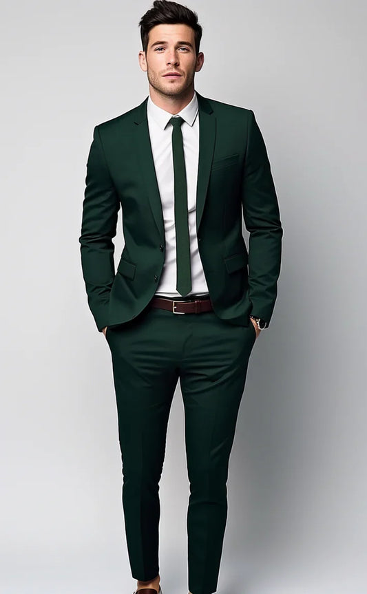 “Dark Green -2-Piece Suit – Effortless Modern Elegance”