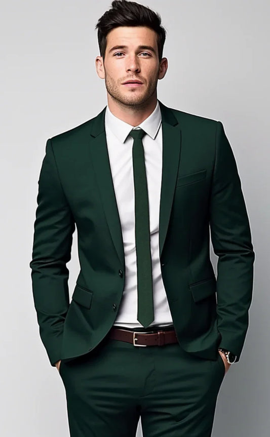 “Dark Green -2-Piece Suit – Effortless Modern Elegance”