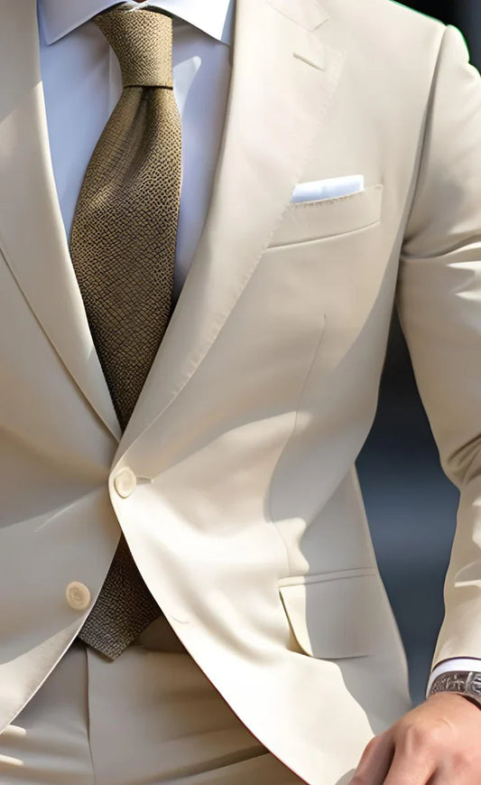 “Elegant Beige 2_Piece Suit – Effortless Modern Elegance”