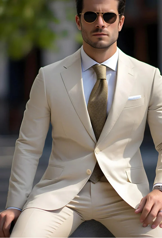 “Elegant Beige 2_Piece Suit – Effortless Modern Elegance”