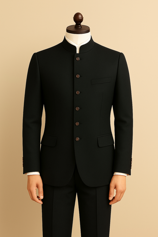 Regal Z-Black Jodhpuri Suit with Six Buttons – A Timeless Royal Ensemble