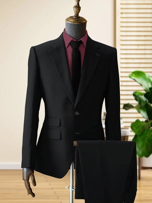 Luxury Italian Fabric 2-PieceSuit for Men |Black-Z | Wedding, Party wear; Formal Wear
