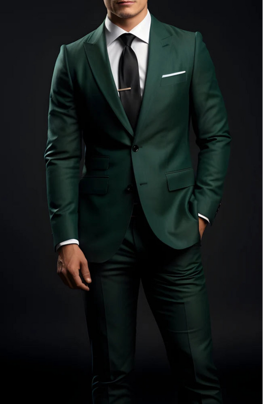 “Forest Green -2-Piece Suit – Effortless Modern Elegance”