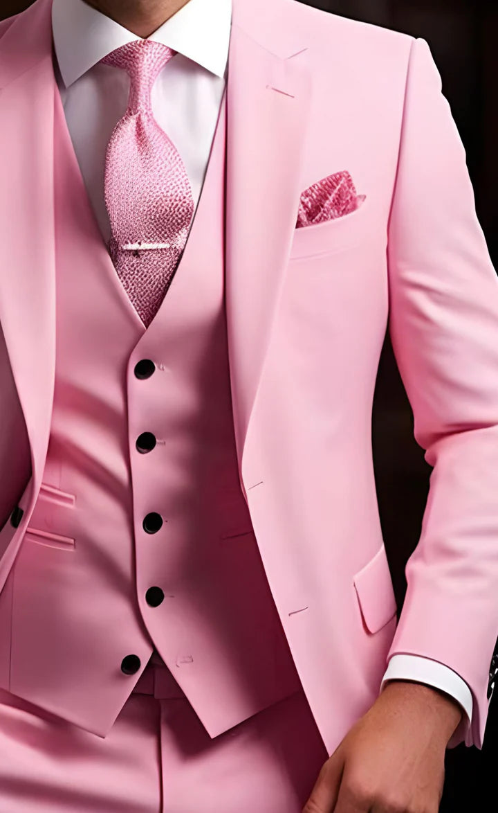 Light Pink 3-Piece Suit/Tailored Fit