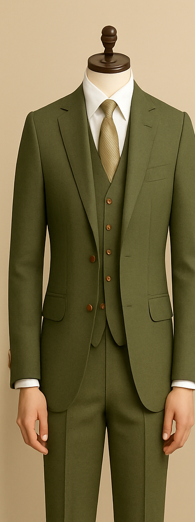 Green-Linen 3-Piece Suit – Elegant Comfort in Every Thread